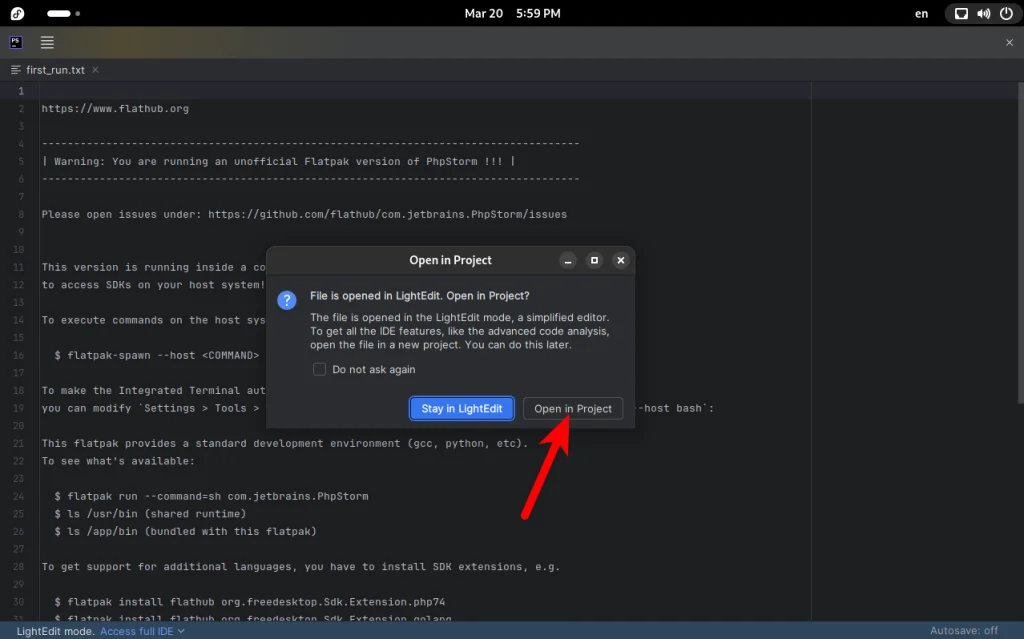 PHPStorm в Fedora 41: Полная инструкция по установке и настройке Flatpak-версии