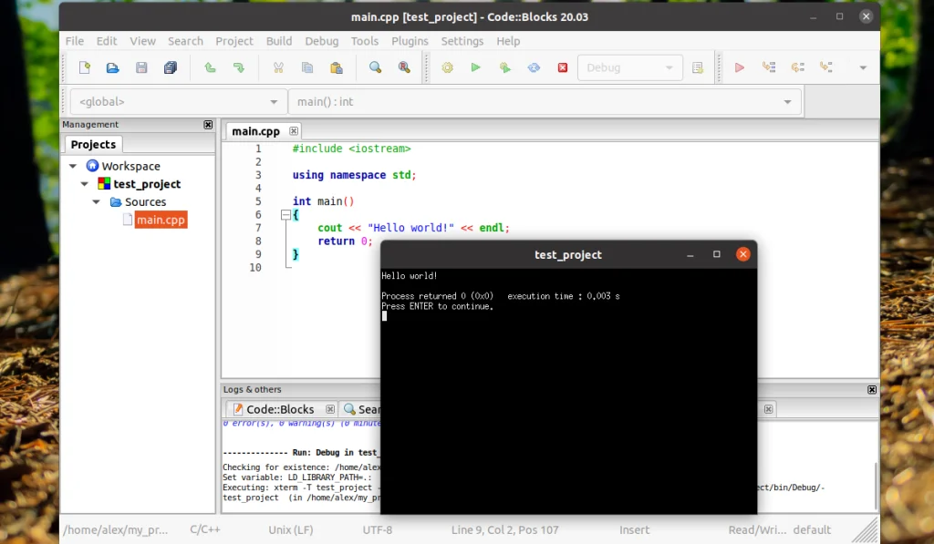 CodeBlocks в Ubuntu 20.04: Быстрая установка и ваш первый проект