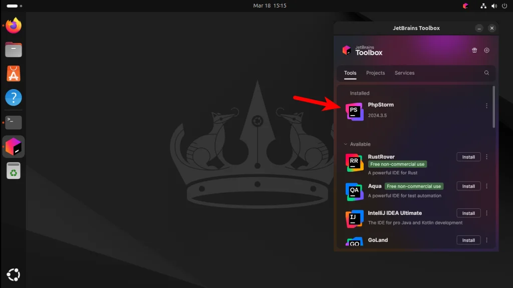 PHPStorm в Ubuntu 24.04: 3 простых способа установки