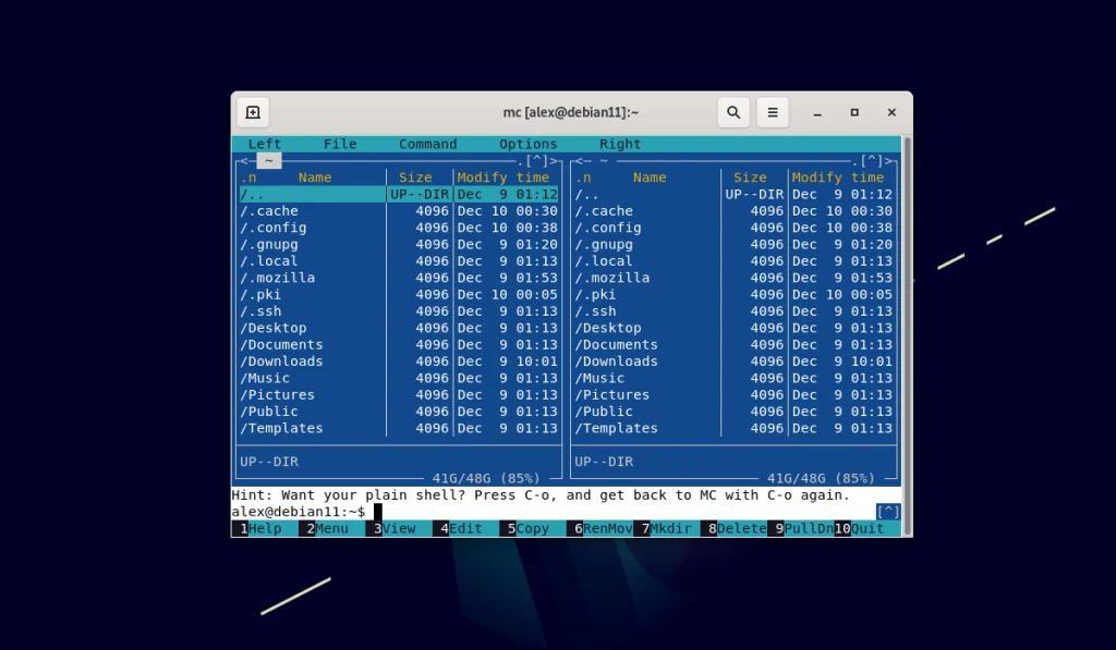 Midnight Commander в Debian: Установи мощный файловый менеджер за 2 команды