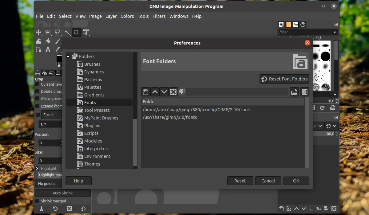 Как установить шрифт в Gimp