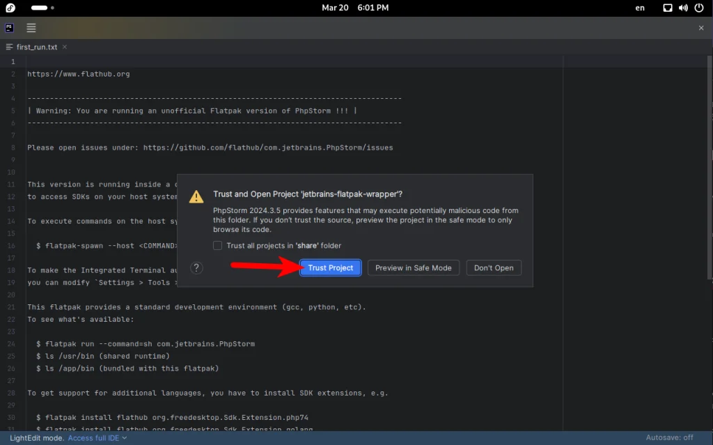 PHPStorm в Fedora 41: Полная инструкция по установке и настройке Flatpak-версии