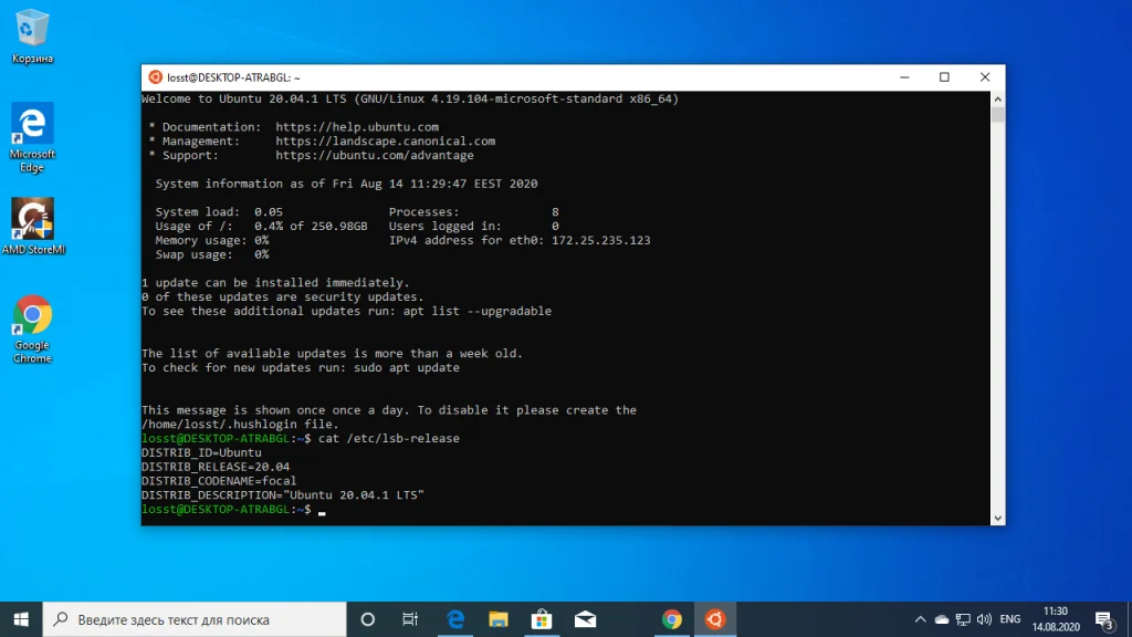 WSL 2 в Windows 10: Полноценный Linux без виртуализации и перезагрузки