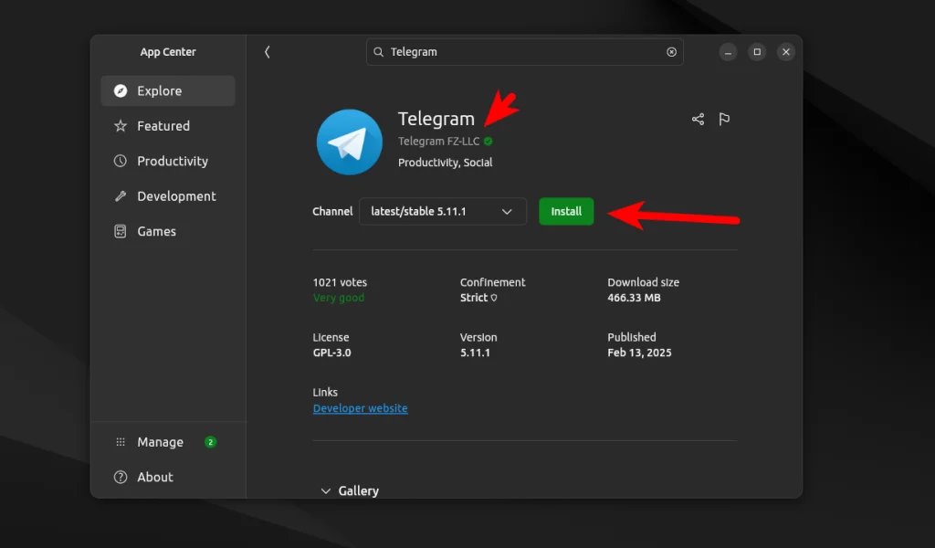 Telegram на Ubuntu 24.04: 3 рабочих способа установки