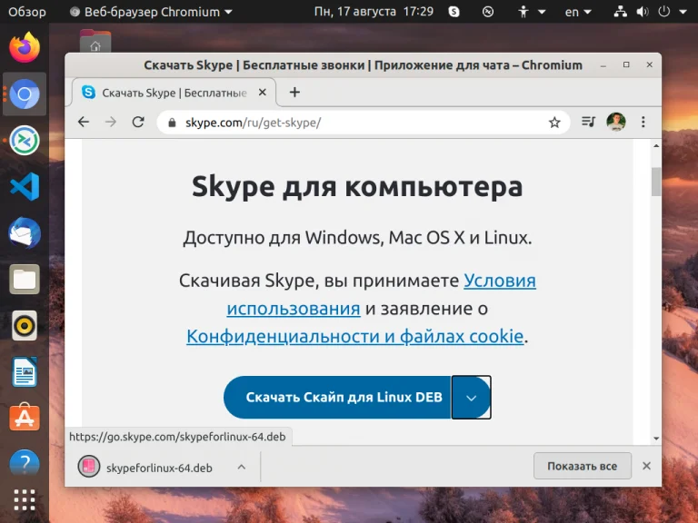 Skype в Ubuntu: 3 рабочих способа установки за 5 минут
