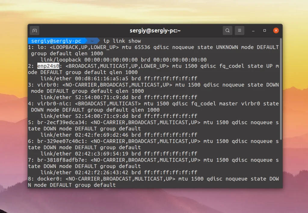 Сетевые интерфейсы в Linux: 6 способов посмотреть список и информацию