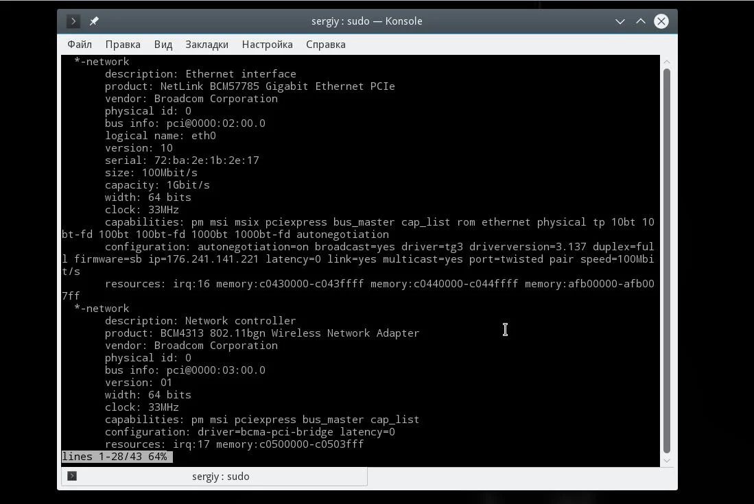 Сетевая карта в Linux: как найти и узнать все характеристики