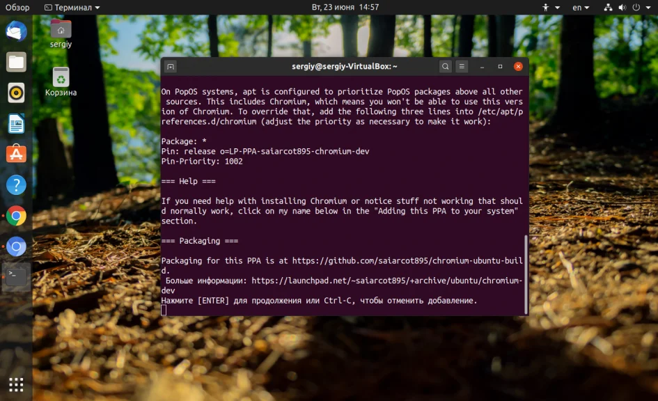 Ставим Chromium на Ubuntu 20.04: быстрый браузер за 2 команды